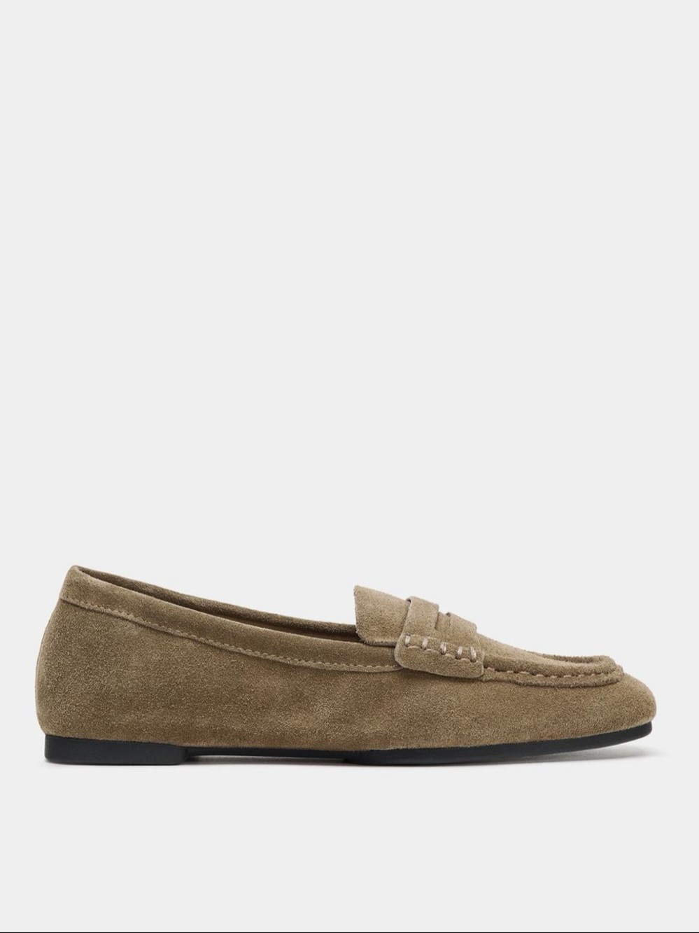 Only Taupe Suede Penny Loafers
